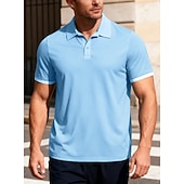 tanie Męska klasyczna koszulka polo-Męskie Koszula golfowa Koszulka polo z dzianiny waflowej Codzienny Biznes Klasyczny Krótki rękaw Moda Nowoczesny Jednokolorowe Guziki Lato Wiosna Wiosna i lato Regularny Czarny Biały Żółty Wino