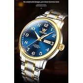 levne Mechanické hodinky-Nové pánské business hodinky Olevs se světelným kalendářem, týdenním zobrazením, plně automatickým mechanickým strojkem, ležérní a módní digitální hodinky, voděodolné, sportovní náramkové hodinky