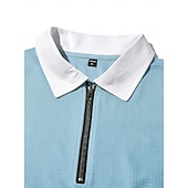 abordables Polo clásico para hombre-Hombre Camisetas polo con diseño de gofre Con Texturas Casual Calle Cuello Vuelto Manga Larga Moda Ocio Bloque de color Cerrar Retazos Otoño Primavera &amp; Otoño Todas las Temporadas Ajuste regular