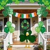 Недорогие День Святого Патрика-Костюм гуся для крыльца на День Святого Патрика, 23-дюймовая статуэтка гуся, ирландский клевер для лужайки. &amp;Украшение для крыльца — только костюм, гусь в комплект не входит.