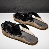 economico Sandali casual-sandali da uomo in similpelle marrone, tomaia cucita a mano, plantare comodo, stile casual rilassato, adatti per il tempo libero estivo e per l'uso interno