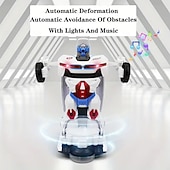 זול ירד ל-30 $-רובוט דפורמטיבי, מכונית ספורט, צעצוע עם רובוט להמרה ואורות, מכונית מופעלת על ידי סוללה לילדים, מוזיקה &amp;בליטה &amp;גו פונקציית ילדים, לבן