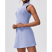 levne Dámské šaty-Dámské Jednobarevné Tenisové šaty Sportovní šaty Bez rukávů Zapni Kapsy Odvod vlhkosti Prodyšné Tenis Běh Zdatnost Šaty Bílá Růžová Modrá Oblečení na tenis
