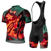 Χαμηλού Κόστους Ανδρικά σύνολα ένδυσης-Ανδρικά Φανέλα ποδηλασίας Αθλητική φανέλα και σορτς ποδηλασίας Κοντομάνικο Ποδηλασία Βουνού Ποδηλασία Δρόμου Καλοκαίρι Άνοιξη Θαλασσί Ρουμπίνι Βυσσινί Κινούμενα σχέδια Πεπαλαιωμένο Ποδήλατο