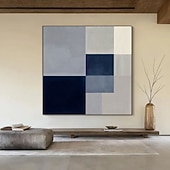 levne Abstraktní malby-plátno nástěnné umění do obývacího pokoje ložnice modrá šedá barevný blok abstraktní graffiti umění olejomalba moderní nástěnné malby obrázky bytové dekorace