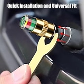 olcso Járműszolgáltatás-4 db gumiabroncsnyomás-ellenőrző szelepszár-sapka, 2,4 bar 36 psi autó gumiabroncsnyomás-ellenőrző érzékelő kijelző 3 színű szemriasztással, univerzális szelepszár-sapkák autókhoz