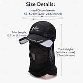baratos aquecimento e resfriamento-Chapéu de sol com aba retrátil para pesca, ciclismo e escalada ao ar livre, com proteção UV e protetor de nuca removível, boné de beisebol respirável com proteção solar para homens e mulheres.