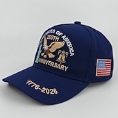  cappello ricamato per il 250° anniversario degli Stati Uniti, 1776-2026, aquila, statua della libertà &campana, cappello da baseball patriottico con toppa della bandiera americana semiquincentenario