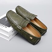 billiga Casual loafers-Herrloafers i läder – bekväma slip-ons för vardagsbruk, kontor och resor