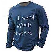  Férfi Vicces szleng Póló Hosszú ujj póló 3D nyomtatás Terített nyak Ing Divat Napi Alap Hétköznapi Napi Utca Fekete Rubin Nyár Tavasz Ruházat S M L XL XXL XXXL