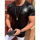 abordables camisetas basicas-Hombre Camiseta Camiseta superior Manga Corta Mangas cortas Cuello Barco Verano Plano Punk Moda Design Cuello redondo Casual Vacaciones Calle Plata Camiseta superior para hombre