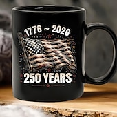 economico Tazze e tazzine-Tazza patriottica per il 250° anniversario degli Stati Uniti, tazza da caffè in ceramica per il cinquantenario, America 250 1776-2026, regalo per il giorno dell'indipendenza del 4 luglio per uomini e