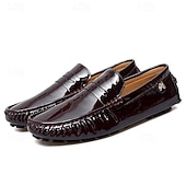 economico Mocassini casual-Per uomo Casual Quotidiano Pelle PU Confortevole Mocassino Rosso marrone Nero Bianco