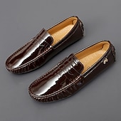 economico Mocassini casual-Per uomo Casual Quotidiano Pelle PU Confortevole Mocassino Rosso marrone Nero Bianco