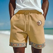 economico Retro Vintage &amp; Etica-Per uomo Azteco Etnico Popoli indigeni Shorts Pantaloncini casual Pantaloncini di cotone Misura del girovita medio Vintage Retrò Vacanza Abbigliamento Quotidiano Ferie Tasche Laterali Coulisse