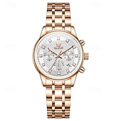 abordables Montres à quartz-Cadeau de la fête des mères OLEVS montre-bracelet pour femmes calendrier lumineux décontracté montre en acier inoxydable