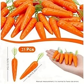 billiga påsk-25 st konstgjorda morotshängen i plastskum. Simulerade grönsaker för semesterhus- och köksdekoration - påsktemafest, väggkonst