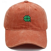 economico Cappellino da baseball da uomo-Unisex Cappellino da Baseball Blu chiaro Esercito verde Cotone Ricamato Protezione UV Clover Casual Quotidiano Casual Festa di San Patrizio Casuale Quotidiano San Patrizio Tinta unica Quadrifoglio