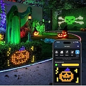  Luces de red para exteriores, funciones RGB y de bricolaje, luces de red inteligentes con 64 modos para decoración de patios con arbustos, impermeables para exteriores