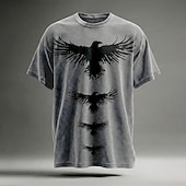  Vintage Wolf T Shirt Men Howling Wolf Graphic Acid Wash Grey Short Sleeve Tee Streetwear Top Clothing Apparel S M L XL XXL XXXL