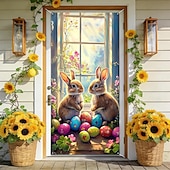 abordables Bannières de Garage et de Porte-Pâques Affiches Couverture de porte Bannières extérieures Rabbit Mignon 3D Soirée Dortoir Chambre d'adolescents Résidence universitaire Chambre d'amis pour hommes dans une fraternité Arrière-plans de