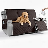 levne Potah na křeslo-100% voděodolný prošívaný potah na polohovací pohovku pro 3 osoby, 1 kus, pratelný potah na polohovací pohovku, protiskluzový chránič nábytku s elastickými popruhy a kapsou pro psy, domácí mazlíčky, čokoláda