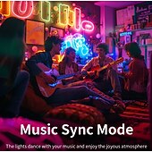 abordables Bandes Lumineuses Intelligentes-Lumières néon LED RGB+IC, lumières LED avec télécommande &amp;Contrôle via application, étanche IP65, compatible avec une utilisation extérieure, synchronisation musicale, design personnalisable, ruban