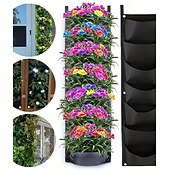 abordables sacs de culture de plantes-Ensemble de 2 sacs de culture suspendus verticaux à 7 poches, pour plantes, à fixer au mur à l'intérieur ou à l'extérieur. Style classique et léger, idéal pour un balcon, un jardin ou une décoration