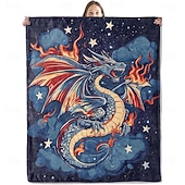preiswerte Blankets &amp; Throws-Independence Day Blanket Fleece Throw Blanket for Couch Dragon Gift Classic 3D Fantasy Sofa Bed Decorative Warm Blanket Home Decor