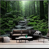 זול שטיחי קיר-טבע נוף מפל מערה שטיח קיר טרופי יער מערה נוף אמנות לסלון חדר שינה עיצוב הבית