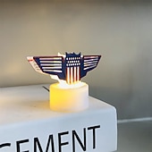  3-teiliges Set mit Kerzenlaternen, fünfzackigen Sternen, Flugzeug-Lichterketten und Dekorationen zum 250. Jahrestag der Unabhängigkeit der Vereinigten Staaten für Tischdekorationen zum