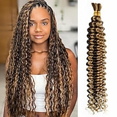 preiswerte 1 Bündel Echthaar webt-Highlight P4/27# Echthaar-Extensions, Deep Wave, 1 Bündel, 30-70 cm