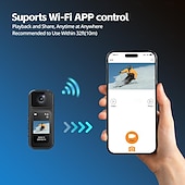 economico Action Camera-Mini telecamera da corpo Wi-Fi da 2,7K, telecamera POV con obiettivo rotante a 180°, mini telecamera sportiva con visualizzazione dello schermo HD da 1,47" per la registrazione quotidiana di riprese