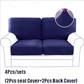 abordables Funda para asientos y reposabrazos de sofá-Juego de fundas de cojín de sofá elásticas de lujo minimalistas, funda completa, funda de sofá elástica antideslizante para sofá de 2/3 plazas