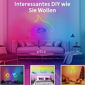 abordables Bandes Lumineuses Intelligentes-Lumières néon LED RGB+IC, lumières LED avec télécommande &amp;Contrôle via application, étanche IP65, compatible avec une utilisation extérieure, synchronisation musicale, design personnalisable, ruban