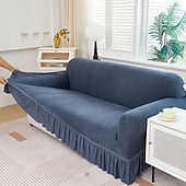 voordelige Sofadoek-Skirt Hem Style Elastic Jacquard Fabric Stretch Sofa Cover Couch Cover Sectional L Shape Sofa Slipcover Corner Case for Living Room Sofa Protector Anti Slip Washable Dustproof 1 2 3 4 Seat
