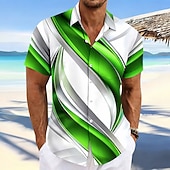 voordelige Geometrisch patroon-Voor heren Overgangskleur Abstracte kunst Overhemd Zomer overhemd Overhemd met knopen Korte mouw Mode-casual Buiten Vakantie Dagelijks gebruik Zomer Lente Strijkijzer 3D-afdrukken shirts met kraag
