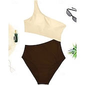 رخيصةأون راش غاردز ون بيس-نسائي ثوب السباحة لباس السباحة ون بيس لون سادة سريع جاف عالية المرونة بدون كم ملابس السباحة تزلج على الماء عطلة سباحة الصيف