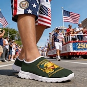 levne Pánské boty-Hlavní město USA 250. výročí Pánské patriotické grafické tenisky - lehké prodyšné slip-on volnočasové boty chůze s potiskem americké vlajky pro průvody cestování streetwear a každodenní použití