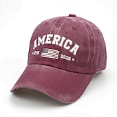 baratos Acessórios-Boné de Baseball Estátua da Liberdade Bandeira americana Sino da Liberdade Retro Vintage Herança Patriótico 1776-2026 para Unisexo Adulto Lavagem com ácido  para Dia da Independência 4 de julho Ao ar