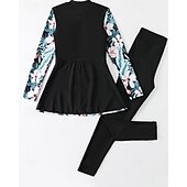 economico Rash Guards Interi-Per donna Standard Top sottomuta Tankini e bikini da surf Costumi da bagno Tropicale Con zip Protezione UV Elastico Manica Lunga Costume da Bagno Surf Immersione Nuoto Estate