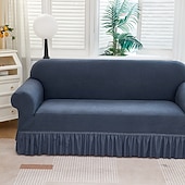 voordelige Sofadoek-Skirt Hem Style Elastic Jacquard Fabric Stretch Sofa Cover Couch Cover Sectional L Shape Sofa Slipcover Corner Case for Living Room Sofa Protector Anti Slip Washable Dustproof 1 2 3 4 Seat