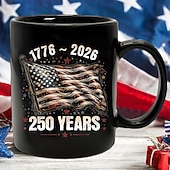 economico Tazze e tazzine-Tazza patriottica per il 250° anniversario degli Stati Uniti, tazza da caffè in ceramica per il cinquantenario, America 250 1776-2026, regalo per il giorno dell'indipendenza del 4 luglio per uomini e