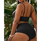 baratos Surfistas Tankinis &amp; Bikinis-Mulheres Padrão Tankinis e biquínis para surfe Roupa de banho 2 Peças Cor Sólida Sem costas Proteção UV Elástico Sem Manga Roupa de Banho Surfe Mergulho Natação Verão