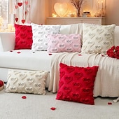 cheap Throw Pillows &amp; Covers-Valentines Pillow Covers 18x18 Set of 2 Decorative Love Heart XOXO Valentine's Day Throw Pillow Cases Soft Plush Faux Fur Couch Cushion Case for Holiday Sofa Bed Room Home Decor-Pink XOXO