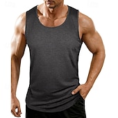 tanie Tank topy sportowe-Męskie Bezrękawnik Kamizelka Podkoszulki Bluzka na ramiączkach Bez rękawów Łódeczka Wycięcie pod szyją Lato Na każdy sezon Równina Moda Klasyczny Wygodny Gładkie Codzienny Siłownia Ulica Biały Top