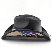  250-årsjubileum i USA Retro / vintage Ville vesten Cowboyhatt Cowgirl lue Cowgirl Cowboy West Cowboy Kostyme Unisex Maskerade 4. juli Fest Uavhengighetsdagen Voksne Hatt Alle årstider