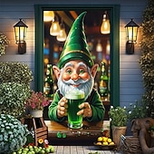 cheap Garage &amp; Door Banners-St. Patrick's Day Posters Door Cover Outdoor Banners Green Hat Shamrock Cute 3D Party Dorm Teens Room College Dorm Guys Man Cave Frat Bedroom Shooting Backgrounds Home Decor