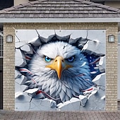 olcso 250. évforduló-USA 250. évfordulós garázsajtó borítás 3D optikai illúzió kopasz sas feje 2D nyomtatásból repedt fal háttér design hazafias dekoráció félötszázados évforduló ünneplésre július 4-én