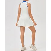 Недорогие Женское платье-Жен. Однотонный Теннисное платье Спортивное платье Без рукавов Застегнуться Влагоотводящие Дышащий Теннис Бег Фитнес Платья Черный Синий Лиловый Теннисная одежда